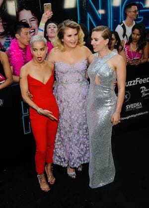 June 12, 2017 - New York, NY, United States - 12 May 2017 - New York, New York - Zoe Kravitz, Jillian Bell, Scarlett Johansson. Rough Night NYC Premiere at AMC Loews Lincoln Square. Photo Credit: Mario Santoro AdMedia New York United States - ZUMAa123 20170612_zaa_a123_020 Copyright: xMarioxSantoro Admediax