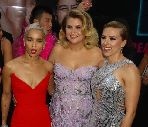 June 12, 2017 - New York, New York, U.S. - Actresses ZOE KRAVITZ, JILLIAN BELL and SCARLETT JOHANSSON attend the New York premiere of Rough Night held at AMC Loews Lincoln Square. New York U.S. - ZUMAk03_ 20170612_zaf_k03_116 Copyright: xNancyxKaszermanx