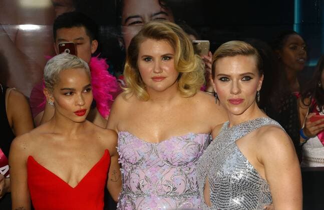 June 12, 2017 - New York, New York, U.S. - Actresses ZOE KRAVITZ, JILLIAN BELL and SCARLETT JOHANSSON attend the New York premiere of Rough Night held at AMC Loews Lincoln Square. New York U.S. - ZUMAk03_ 20170612_zaf_k03_124 Copyright: xNancyxKaszermanx