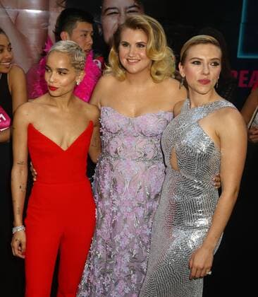 June 12, 2017 - New York, New York, U.S. - Actresses ZOE KRAVITZ, JILLIAN BELL and SCARLETT JOHANSSON attend the New York premiere of Rough Night held at AMC Loews Lincoln Square. New York U.S. - ZUMAk03_ 20170612_zaf_k03_119 Copyright: xNancyxKaszermanx