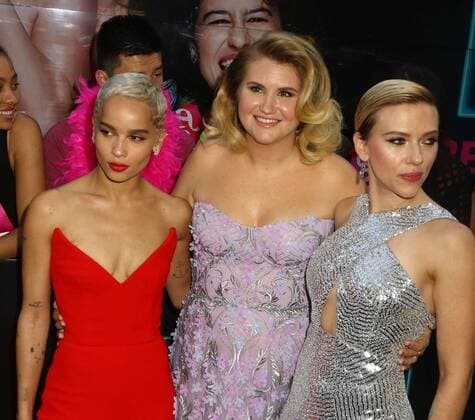 June 12, 2017 - New York, New York, U.S. - Actresses ZOE KRAVITZ, JILLIAN BELL and SCARLETT JOHANSSON attend the New York premiere of Rough Night held at AMC Loews Lincoln Square. New York U.S. - ZUMAk03_ 20170612_zaf_k03_129 Copyright: xNancyxKaszermanx