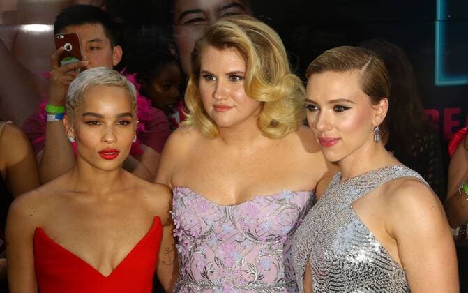 June 12, 2017 - New York, New York, U.S. - Actresses ZOE KRAVITZ, JILLIAN BELL and SCARLETT JOHANSSON attend the New York premiere of Rough Night held at AMC Loews Lincoln Square. New York U.S. - ZUMAk03_ 20170612_zaf_k03_125 Copyright: xNancyxKaszermanx