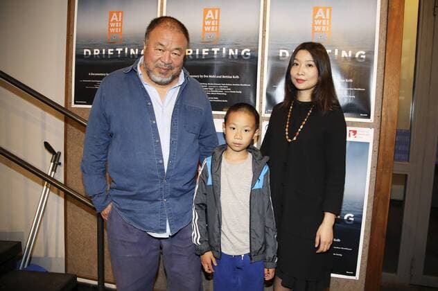 Ai Weiwei mit Lebensgefährtin Wang Fen und Sohn Ai Lao bei der Premiere der Dokumentation Ai Weiwei Drifting im Hackesche Höfe Kino. Berlin, 13.06.2017 Foto:xS.xGabschx xFuturexImage