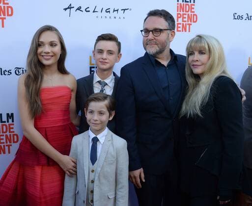 Cast members Maddie Ziegler, Jacob Tremblay (foreground), Jaeden Lieberher, director Colin Trevorrow and singer-songwriter Stevie Nicks (L-R) attend the premiere of the motion picture dramatic thriller The Book of Henry at the ArcLight in Culver City, California on June 14, 2017. Storyline: A single mother discovers a scheme in her son s book to rescue a young girl from the hands of her abusive stepfather and sets out to execute the plan at any cost.  LAP2017061420 JIMxRUYMEN