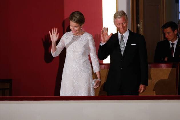 Queen Mathilde of Belgium and King Philippe - Filip of Belgium arrive for the closing concert of the Queen Elisabeth Competition Cello 2017 in Brussels, Thursday 15 June 2017.  BRUNOxFAHY 05113807
