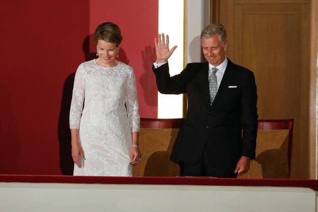 Queen Mathilde of Belgium and King Philippe - Filip of Belgium arrive for the closing concert of the Queen Elisabeth Competition Cello 2017 in Brussels, Thursday 15 June 2017.  BRUNOxFAHY 05113802