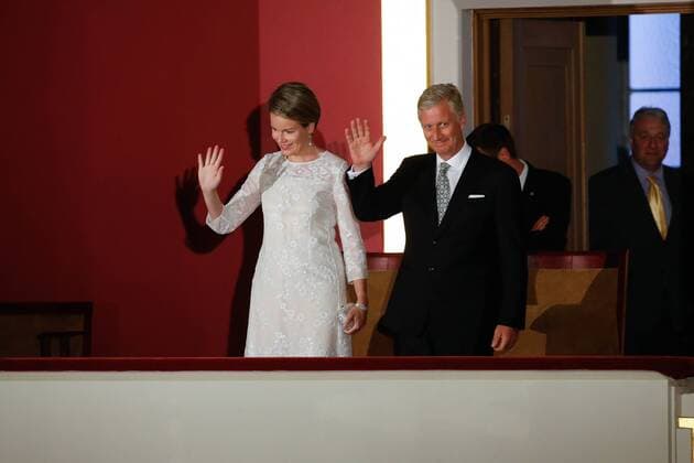 Queen Mathilde of Belgium and King Philippe - Filip of Belgium arrive for the closing concert of the Queen Elisabeth Competition Cello 2017 in Brussels, Thursday 15 June 2017.  BRUNOxFAHY 05113806