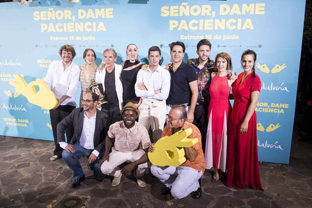 Salva Reina, Silvia Alonso, Rossy de Palma, Eduardo Casanova, director of the film Alvaro Diaz Lorenzo, David Guapo, Megan Montaner, Jordi Sanchez and Bore Buika attends to premiere of Senor, dame paciencia at Fortuny Palace in Madrid, June 15, 2017. Spain. (20170615053)
