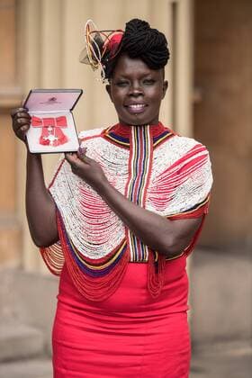 . 16 06 2017. London, United Kingdom. Akuja De Garang, who received a MBE at an Investiture at Buckingham Palace in London.  xCPNAx xi-Imagesx IIM-15396-0022