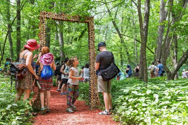 June 16, 2017 - Eau Claire, Wisconsin, U.S - Music fans check out a portal leading to the art installations during Eaux Claires Music Festival in Eau Claire, Wisconsin Eau Claire U.S. - ZUMAs135 20170616_zap_s135_055 Copyright: xDanielxDeSloverx