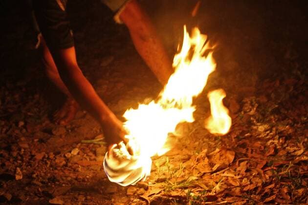 Indonesia: The fireball football Sepak bola api, or the fireball game is a unique game Indonesians play to welcome the month of Ramadan. It’s a lot like football only they have to kick a flaming fireball.  SholaitaxIriawan