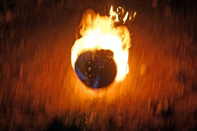 Indonesia: The fireball football Sepak bola api, or the fireball game is a unique game Indonesians play to welcome the month of Ramadan. It’s a lot like football only they have to kick a flaming fireball.  SholaitaxIriawan