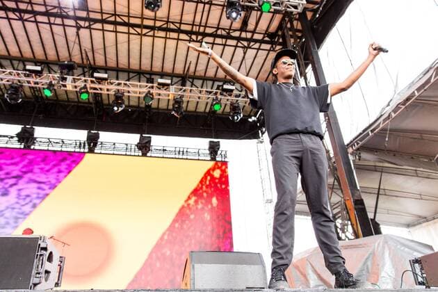 June 17, 2017 - Eau Claire, Wisconsin, U.S - SPANK ROCK (NAEEM JUWA) during Eaux Claires Music Festival in Eau Claire, Wisconsin Eau Claire U.S. - ZUMAs135 20170617_zap_s135_005 Copyright: xDanielxDeSloverx