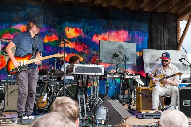 June 17, 2017 - Eau Claire, Wisconsin, U.S - AARON DESSNER and JUSTIN VERNON of Big Red Machine on the Creek Stage during Eaux Claires Music Festival in Eau Claire, Wisconsin Eau Claire U.S. - ZUMAs135 20170617_zap_s135_032 Copyright: xDanielxDeSloverx