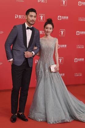 SHANGHAI, CHINA - JUNE 17: Actor Godfrey Gao and actress Wang Likun arrive at the red carpet of the 20th Shanghai International Film Festival on June 17, 2017 in Shanghai, China.  Copyright: xVCGx CFP111114370418