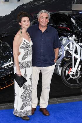 London, UK. 18 June 2017. Actor Jim Carter arrives with his daughter Bessie Carter for the global premiere of Transformers: The Last Knight at Leicester Square in London. Transformers: The Last Night, Premiere, London, UK 