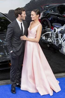 London, UK. 18 June 2017. Sam Claflin and Laura Haddock arrives for the global premiere of Transformers: The Last Knight at Leicester Square in London. Transformers: The Last Knight, Premiere, London, UK 