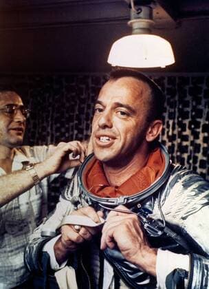 Alan B. Shepard, America s first man in space, puts on his Navy Mark IV spacesuit, May 5, 1961  1003_608THA