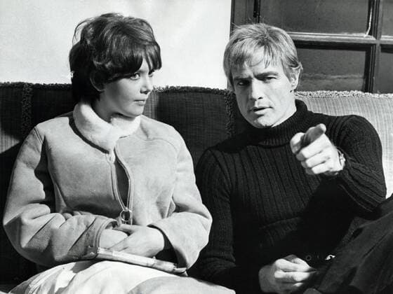 Marlon Brando and Pamela Franklin during a break in filming The Night of the Following Day in Le Touquet, France, November 1967.  Copyright: xRoyxCummingsx 1042_003
