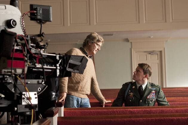 Director Lasse Hallström (left) and Channing Tatum on the set of Screen Gems romantic drama DEAR JOHN.  Copyright: xScottxGarfieldx 30235_023