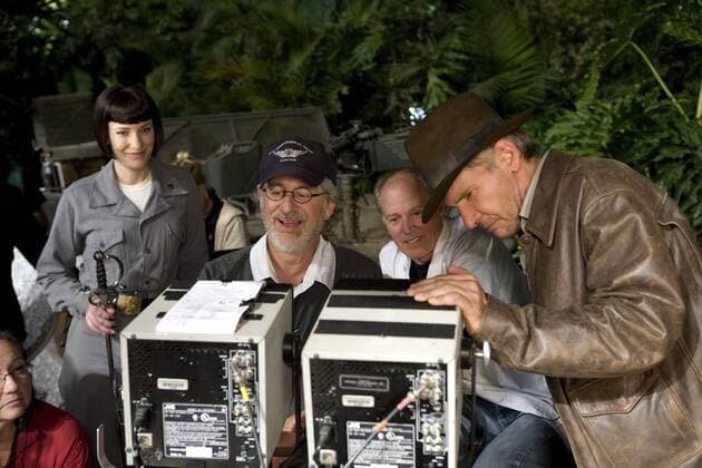 73. Berlinale, Steven Spielberg erhält den Goldenen Ehrenbären für sein Lebenswerk Indiana Jones and the Kingdom of the Crystal Skull Cate Blanchett, director Steven Spielberg, producer Frank Marshall, Harrison Ford © 2008 Lucasfilm Ltd.  30359_030