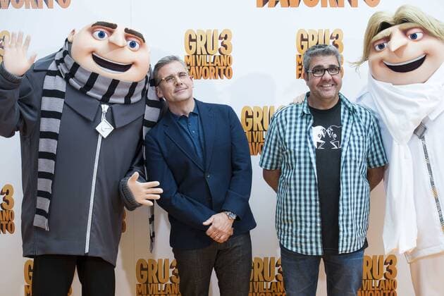 American actor Steve Carrell and spanish actor Florentino Fernandez attends to the presentation of film Gru, Mi Villano Favorito 3 (Despicable Me 3 ) in Madrid, June 20, 2017. Spain.  (20170620017)