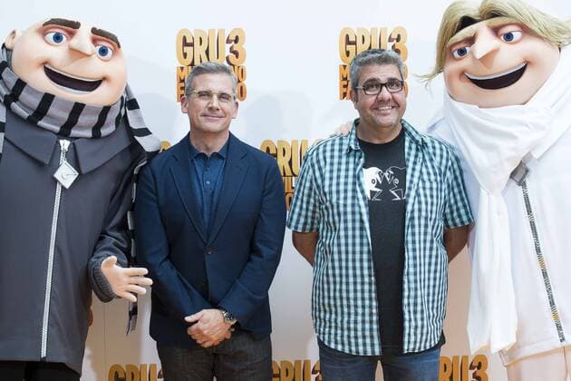 American actor Steve Carrell and spanish actor Florentino Fernandez attends to the presentation of film Gru, Mi Villano Favorito 3 (Despicable Me 3 ) in Madrid, June 20, 2017. Spain.  (20170620018)