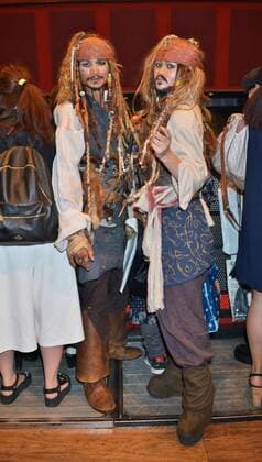 Japanese fans wear costumes during the Japan premiere for the film Pirates of the Caribbean: Dead Men Tell No Tales in Tokyo, Japan on June 20, 2017.  TKP2017062057 KEIZOxMORI