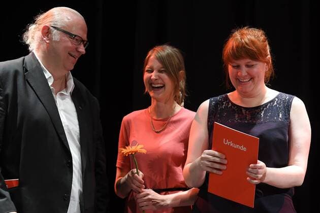 Christian Berg, Anne Lakeberg Gewinnerin von 10.000 Euro ( Kinochefin City Kino Wedding), Wiebke Thomsen zum 19. Mal wurde der Kinoprogrammpreis Berlin-Brandenburg verliehen. Mit insgesamt 432.500 Euro wurden im City Kino Wedding das vielfaeltige Engagement und die innovative Programmgestaltung in 48 Filmtheatern - 32 in Berlin und 16 in Brandenburg - geehrt in Berlin am 20.06.2017