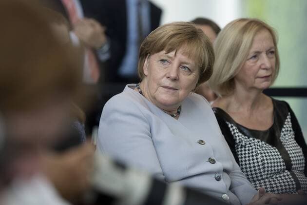 Deutschland, Berlin, Bundeskanzleramt, Empfang der 69 Preisträgerinnen und Preisträger des 52. Bundeswettbewerbs Jugend forscht durch Bundeskanzlerin Angela Merkel CDU und Forschungsministerin Johanna Wanka CDU, 21.06.2017