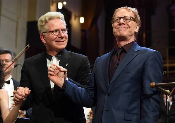 Hollywood composer Danny Elfman (right) and conductor John Mauceri attend the first day of the international music festival Prague Proms in Prague, Czech Republic, on June 21, 2017. (CTKxPhoto KaterinaxSulova) CTKPhotoP201706211046401  suk1