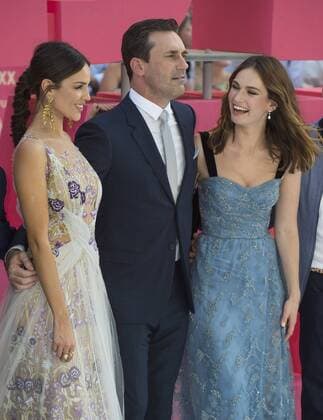 Baby Driver European Premiere London.UK. Elza Gonzalez , John Hamm and Lily James at Baby Driver European Premiere. Cineworld Leicester Square. 21st June 2017 Ref;LMK386-S382-220617 