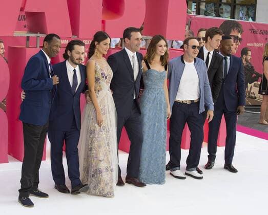 Baby Driver European Premiere London.UK. CJ Jones, Edgar Wright, Eiza GonÂalez, Jon Hamm, Lily James, Kevin Spacey, Ansel Elgort and Jamie Foxx at Baby Driver European Premiere. Cineworld Leicester Square. 21st June 2017 Ref;LMK386-S382-220617 