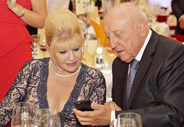 Ivana Trump, left, a former wife of the incumbent U.S. president, internationally popular Czech pop star Karel Gott, physiotherapist Pavel Kolar and sports manager Miroslav Cernosek are presented with the Ambassador of the Czech Republic title, a new award launched by the Spolecnost CZECH TOP group at Prague Castle, on Wednesday, June 21, 2017. The award goes to personalities whose professional successes have contributed to the Czech Republic s international fame. At right is Czech musician Felix Slovacek. (CTKxPhoto RenexFluger) CTKPhotoF201706220921401 