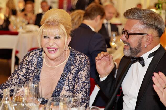 Ivana Trump, left, a former wife of the incumbent U.S. president, internationally popular Czech pop star Karel Gott, physiotherapist Pavel Kolar and sports manager Miroslav Cernosek are presented with the Ambassador of the Czech Republic title, a new award launched by the Spolecnost CZECH TOP group at Prague Castle, on Wednesday, June 21, 2017. The award goes to personalities whose professional successes have contributed to the Czech Republic s international fame. At right is designer Osmany Laffita. (CTKxPhoto RenexFluger) CTKPhotoF201706220921501 