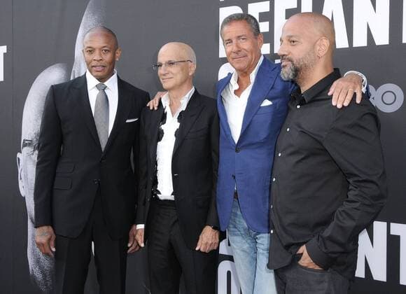 June 22, 2017 - Hollywood, CA, United States - 22 June 2017 - Hollywood, California - Dr. Dre, Jimmy Iovine, Richard Plepler, Allen Hughes. HBO s The Defiant Ones Los Angeles premiere held at Paramount Theater in Hollywood. Photo Credit: AdMedia Hollywood United States - ZUMAa123 20170622_zaa_a123_122 Copyright: xBirdiexThompsonx