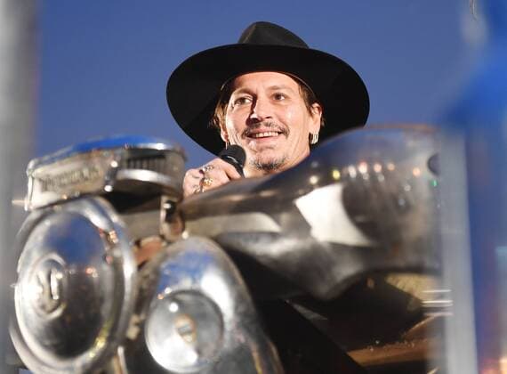 American actor Johnny Depp attends the Glastonbury Music Festival in Somerset, England on June 22, 2017. Depp made controversial jokes aimed at President Donald Trump that mentioned presidential assassinations.  LON20170622116 RUNExHELLESTAD