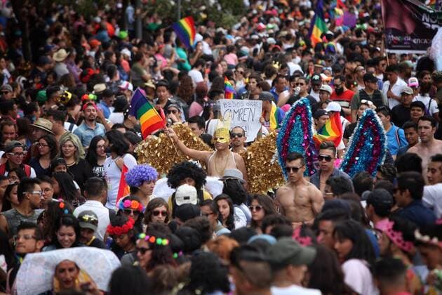 A view of the 39th LGBT Pride March in Mexico City, Mexico, 24 June 2017. Under the motto Respect my family, my freedom, my life thousands of people participated at the Lesbian Gay Bisexual and Transexual pride march. Gay pride march in Mexico !ACHTUNG: NUR REDAKTIONELLE NUTZUNG!  Copyright: xSáshenkaxGutiérrezx CMX001 20170625-636339479331585580