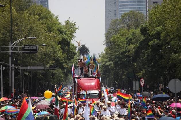 A view of a float at the 39th LGBT Pride March in Mexico City, Mexico, 24 June 2017. Under the motto Respect my family, my freedom, my life thousands of people participated at the Lesbian Gay Bisexual and Transexual pride march. Gay pride march in Mexico !ACHTUNG: NUR REDAKTIONELLE NUTZUNG!  Copyright: xSáshenkaxGutiérrezx CMX001 20170625-636339479999430142