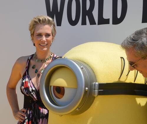 Cast members Kristen Wiig, and Steve Carell the voices of Lucy and Gru respectively in the animated motion picture comedy Despicable Me 3 attend the premiere at the Shrine Auditorium in Los Angeles on June 24, 2017. Storyline: A mysterious stranger shows up to inform Gru that he has a long-lost twin brother-a brother who desperately wishes to follow in his twin s despicable footsteps-one former super-villain will rediscover just how good it feels to be bad.  LAP2017062425 JIMxRUYMEN