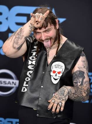 Rapper Post Malone attends the 17th annual BET Awards at Microsoft Theater in Los Angeles on June 25, 2017. The ceremony celebrates achievements in entertainment and honors music, sports, television, and movies released between April 1, 2016 and March 31, 2017.  LAP20170625173 CHRISTINExCHEW