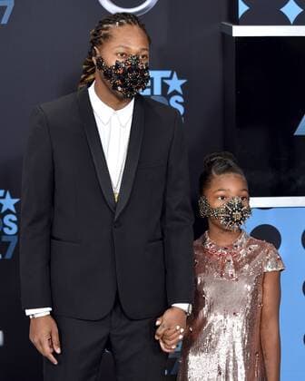 Rapper Future (L) and Londyn Wilburn attend the 17th annual BET Awards at Microsoft Theater in Los Angeles on June 25, 2017. The ceremony celebrates achievements in entertainment and honors music, sports, television, and movies released between April 1, 2016 and March 31, 2017.  LAP20170625325 CHRISTINExCHEW