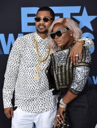 Buck Thomas (L) and PreMadonna attend the 17th annual BET Awards at Microsoft Theater in Los Angeles on June 25, 2017. The ceremony celebrates achievements in entertainment and honors music, sports, television, and movies released between April 1, 2016 and March 31, 2017.  LAP20170625464 CHRISTINExCHEW