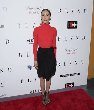 Maggie Q arrives on the red carpet at the Blind premiere at Landmark Sunshine Cinema on June 26, 2017 in New York City  NYP20170626146 JOHNxANGELILLO