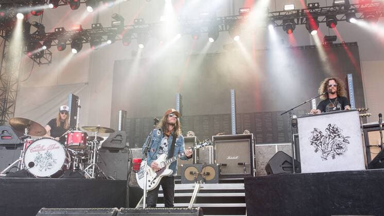 June 25, 2017 - Chicago, Illinois, U.S - NEIL MASON, JAREN JOHNSTON and KELBY RAY of The Cadillac Three during Country LakeShake Music Festival at Huntington Bank Pavilion at Northerly Island in Chicago, Illinois Chicago U.S. - ZUMAs135 20170625_zap_s135_005 Copyright: xDanielxDeSloverx