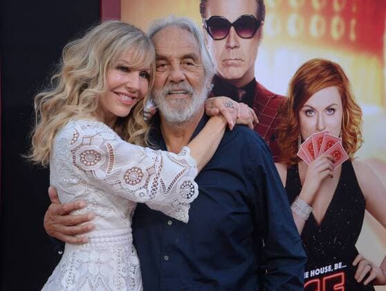 Tommy Chong (R) and Shelby Chong attend the premiere of the motion picture comedy The House at the TCL Theatre in the Hollywood section of Los Angeles on June 26, 2017. Storyline: A dad convinces his friends to start an illegal casino in his basement after he and his wife spend their daughter s college fund.  LAP2017062640 JIMxRUYMEN