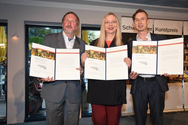 Preistraeger Brass Wolfgang Schlick Express Band Gunna Wendt Autorin Thorsten Krohn Schauspieler Autor Muenchen 26.06.17 Stadtsparkasse Muenchen Schwabinger Kunstpreisverleihung : Kunstpreis