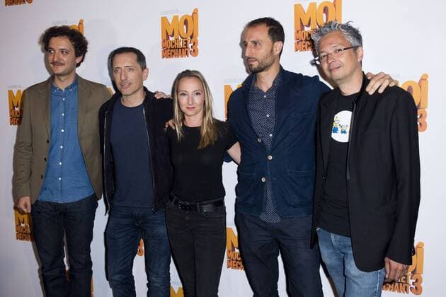 David Marsais - voix francaise de Balthazar Bratt Gad Elmaleh - voix francaise de Gru Audrey Lamy - voix francaise de Lucy Arie Elmaleh - voix francaise de Dru Pierre Coffin - realisateur CELEBRITES : Avant Premiere du Film Moi Moche et Mechant 3 - Paris - 27 06 2017 JBAutissier Panoramic 