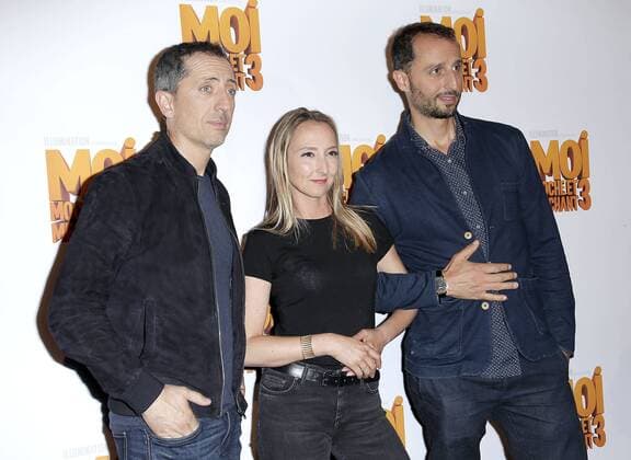 Moi Moche et Mechant 3 held at cinema Gaumont Champs Elysees Marignan in Paris. Gad Elmaleh;Arie Elmaleh;Audrey Lamy Paris France  529116