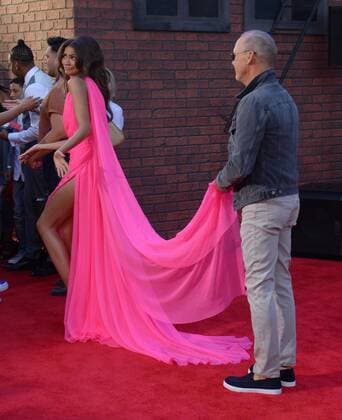 Cast members Zendaya and Michael Keaton attend the premiere of the sci-fi motion picture Spider-Man: Homecoming at TCL Chinese Theatre in the Hollywood section of Los Angeles on June 28, 2017. Storyline: Following the events of Captain America: Civil War (2016), Peter Parker attempts to balance his life in high school with his career as the web-slinging superhero Spider-Man.  LAP2017062845 JIMxRUYMEN